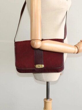 Christian Dior Trotter Canvas Shoulder Bag Red Auth KD240